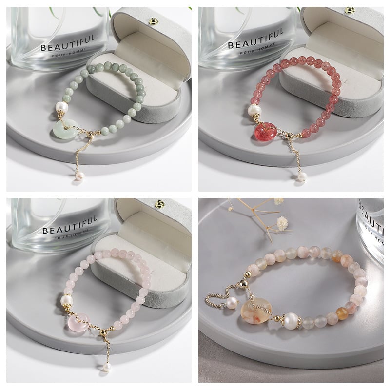 Badu kristalna narukvica — ženski korejski stil, perle od kristala: jahodasti kvarc, kunzit i jade, motiv životinjskog zodijaka, lansirana zimi 2021