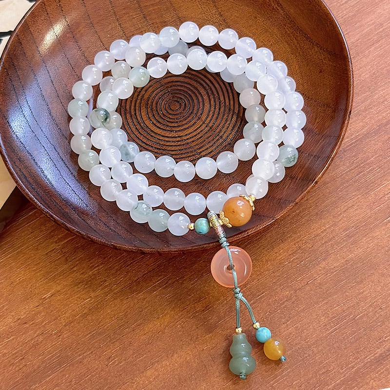 Женска гривна с три кръга от тианшански нефрит, ръчно изработена, марка MOUNA, китайски стил, бижута за ръка