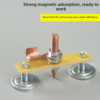 Spēcīga magnētiskā zemējuma skava metināšanas iekārtām – jaudīga magnētiskā fiksējošā galva, ārkārtīgi izturīga