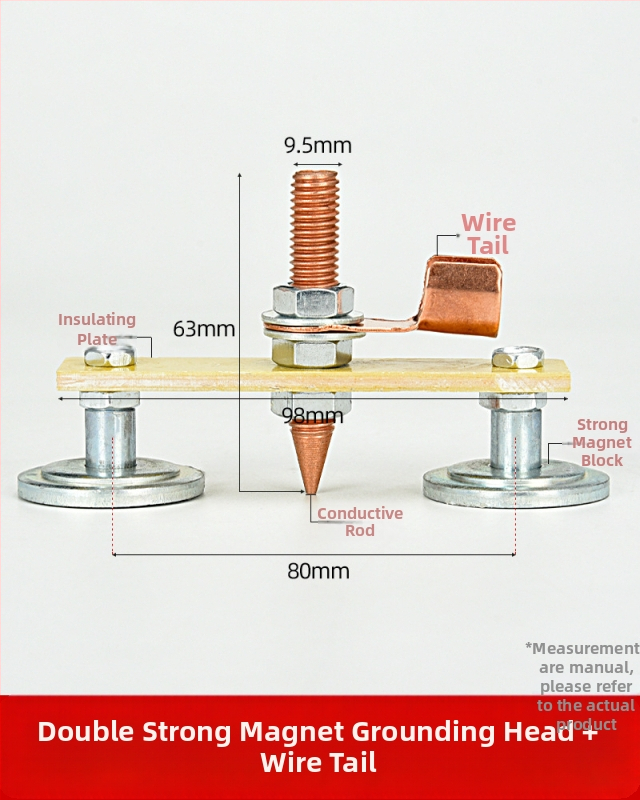 Spēcīga magnētiskā zemējuma skava metināšanas iekārtām – jaudīga magnētiskā fiksējošā galva, ārkārtīgi izturīga