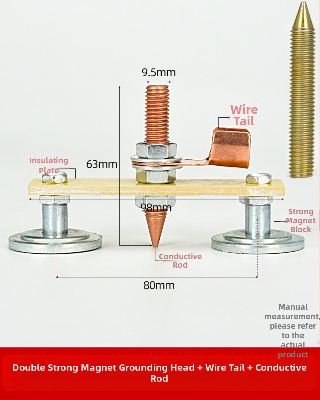 Spēcīga magnētiskā zemējuma skava metināšanas iekārtām – jaudīga magnētiskā fiksējošā galva, ārkārtīgi izturīga