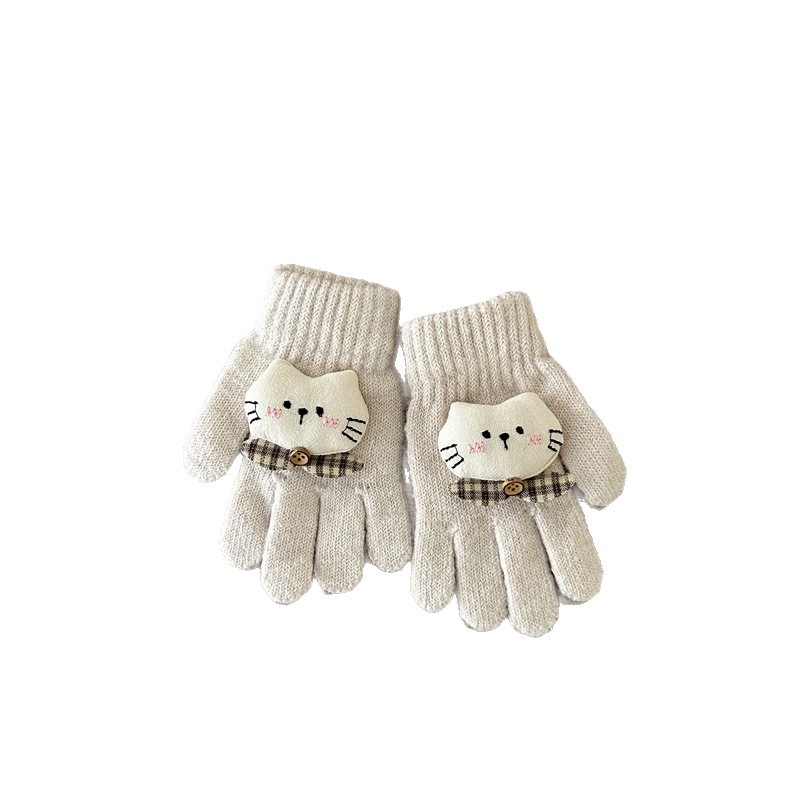 Dječje pletene rukavice s crtić motivom, korejski stil, pet prstiju, toplo za zimu, unisex, uzrast 2-6 godina.