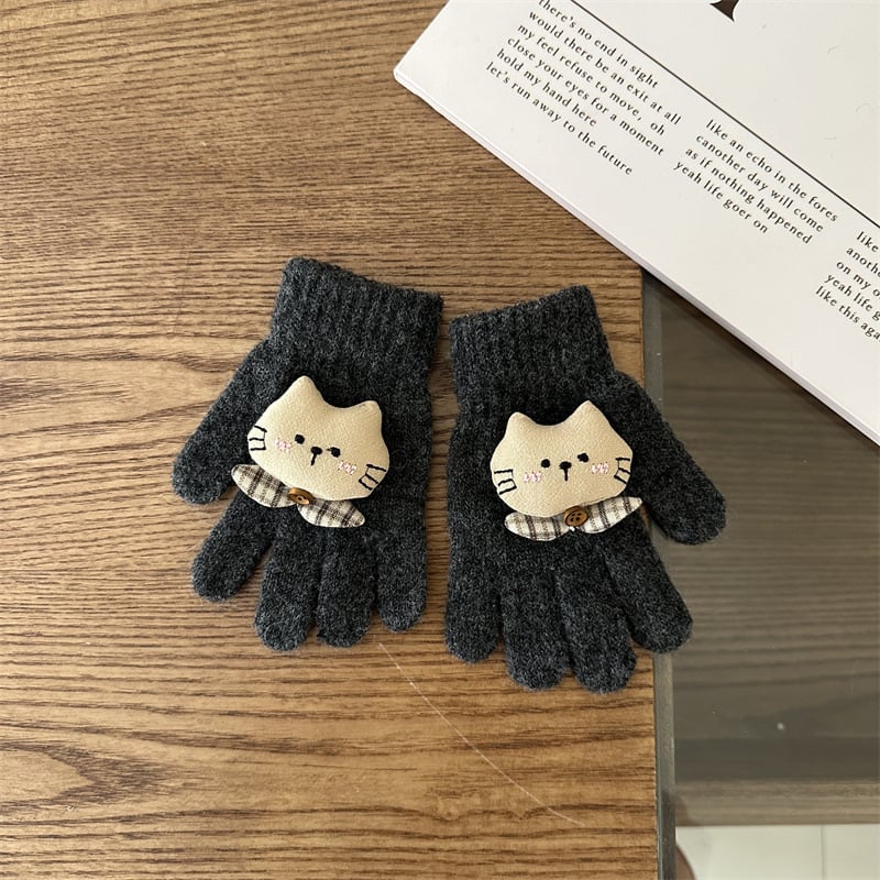 Dječje pletene rukavice s crtić motivom, korejski stil, pet prstiju, toplo za zimu, unisex, uzrast 2-6 godina.