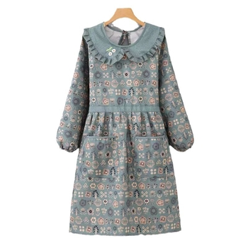 Ποδιά με μακριά μανίκια – καμβάς, ανθεκτικό στις λεκέδες, ιαπωνικό στυλ, φλοράλ μοτίβο