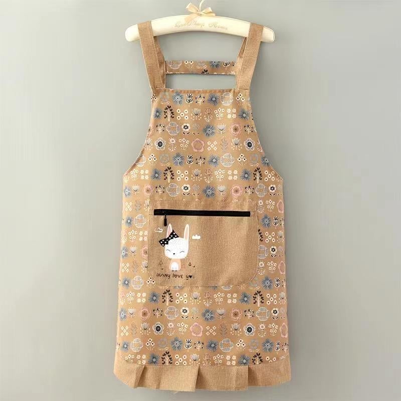 Ποδιά με μακριά μανίκια – καμβάς, ανθεκτικό στις λεκέδες, ιαπωνικό στυλ, φλοράλ μοτίβο