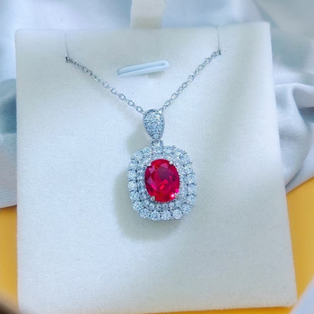 Set nakita: naušnice, ogrlica i privjesak; bakar prelakiran srebro s umetnutim sintetičkim dragim kamenjem; O-lanac; Kangzhixin Jewelry