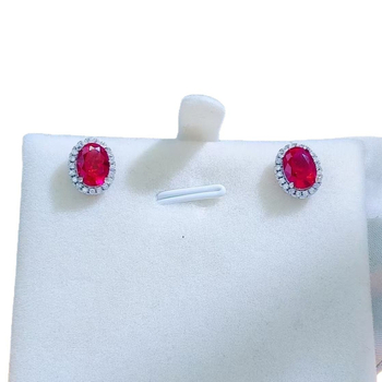 Set nakita: naušnice, ogrlica i privjesak; bakar prelakiran srebro s umetnutim sintetičkim dragim kamenjem; O-lanac; Kangzhixin Jewelry