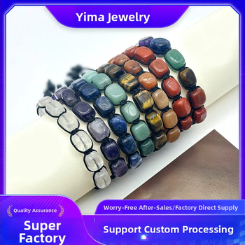 Yima Унисекс гривна от кристал, ръчна изработка, геометричен стил (Лято 2024)