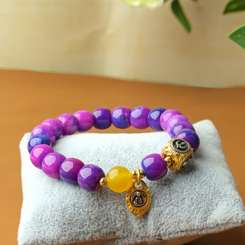 Sugilite ja jade käevõru, DIY kohandamine, ümmargune ripats, looduslik teostus, kaasaegne minimalistlik stiil