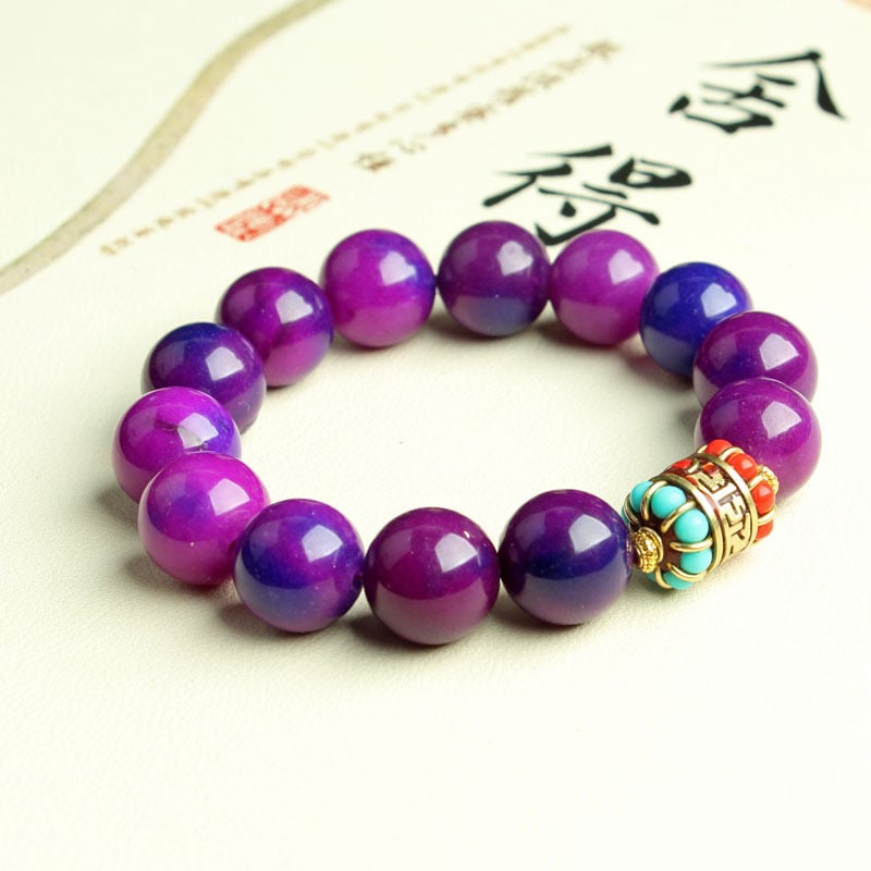 Sugilite ja jade käevõru, DIY kohandamine, ümmargune ripats, looduslik teostus, kaasaegne minimalistlik stiil