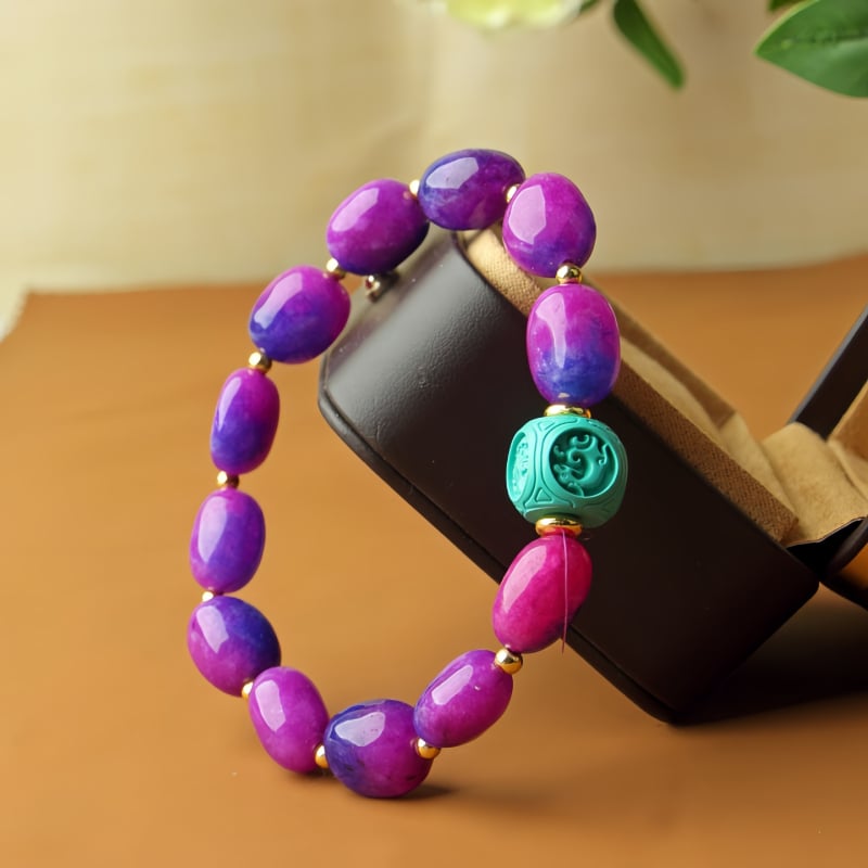 Sugilite ja jade käevõru, DIY kohandamine, ümmargune ripats, looduslik teostus, kaasaegne minimalistlik stiil