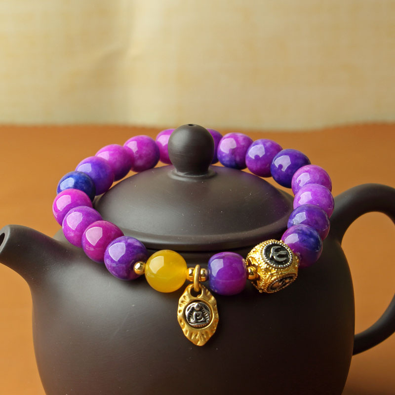 Sugilite ja jade käevõru, DIY kohandamine, ümmargune ripats, looduslik teostus, kaasaegne minimalistlik stiil