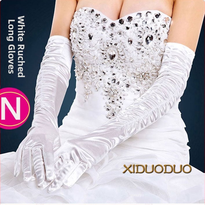 Kāzu cimdi no mežģīnēm, garie un plānie, mežģīņu materiāls (Zīmols: Unique; Noliktavā; Vasaras 2021)