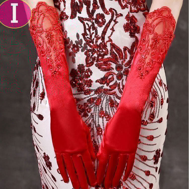 Kāzu cimdi no mežģīnēm, garie un plānie, mežģīņu materiāls (Zīmols: Unique; Noliktavā; Vasaras 2021)