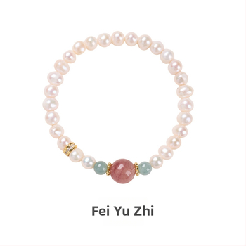 Гривна с естествени пресноводни перли, ръчна изработка, китайски стил, геометричен дизайн, за жени.