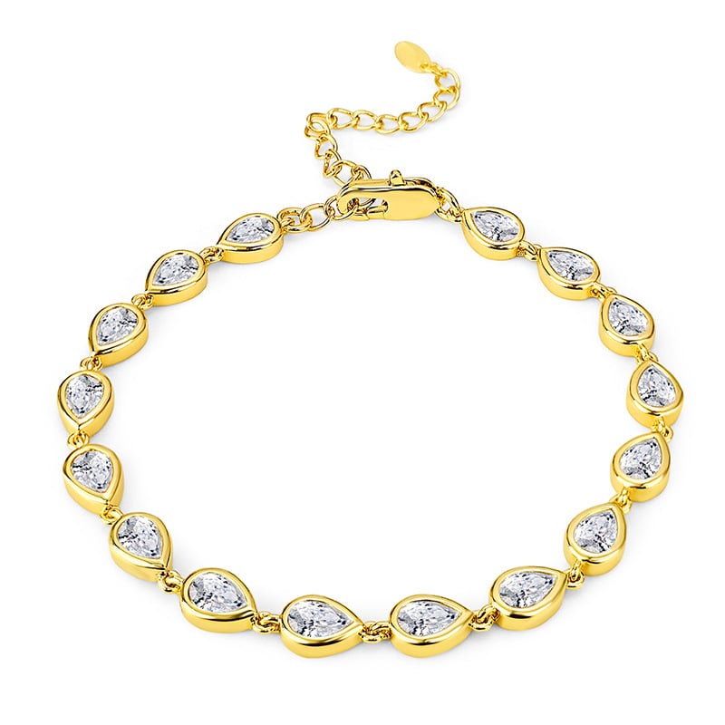 Гривна Blueone, геометричен дизайн, медна основа с циркони вградени, електроплакиране, Зимна колекция 2025