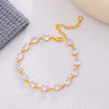 Унисекс гривна с циркон, ромбовидна форма, електроплатена, INS стил