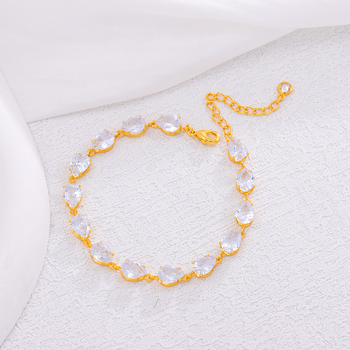 Унисекс гривна с циркон, ромбовидна форма, електроплатена, INS стил