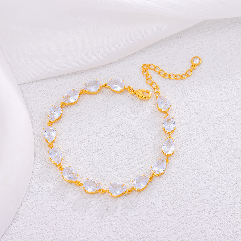 Унисекс гривна с циркон, ромбовидна форма, електроплатена, INS стил