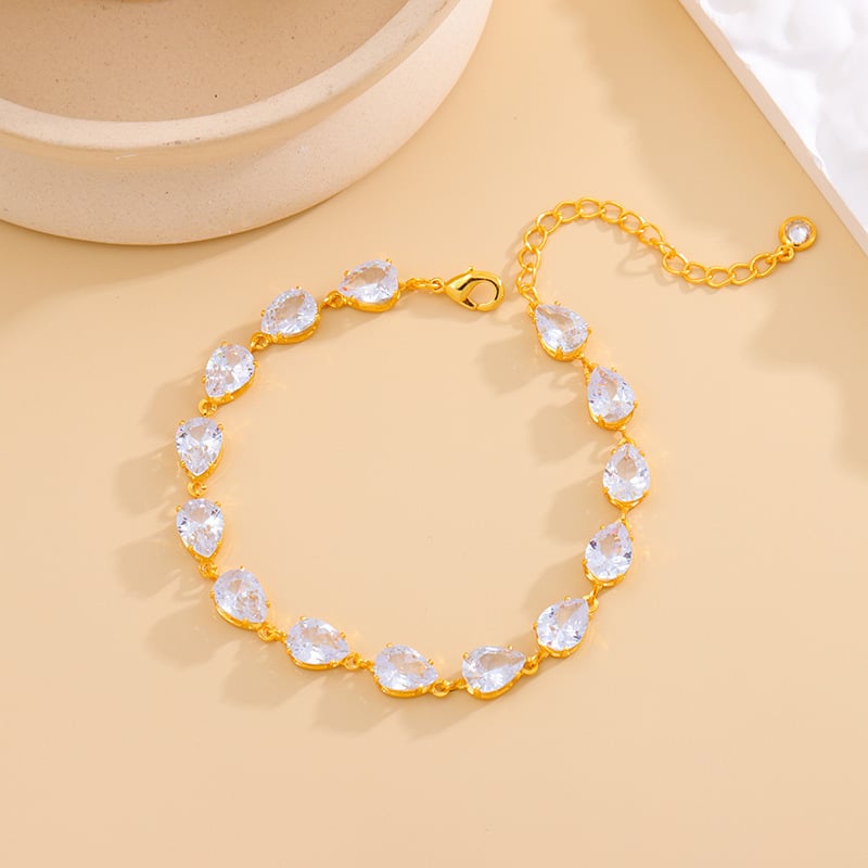 Унисекс гривна с циркон, ромбовидна форма, електроплатена, INS стил