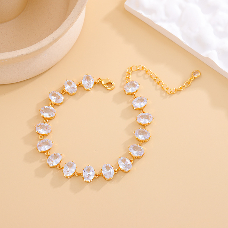 Унисекс гривна с циркон, ромбовидна форма, електроплатена, INS стил