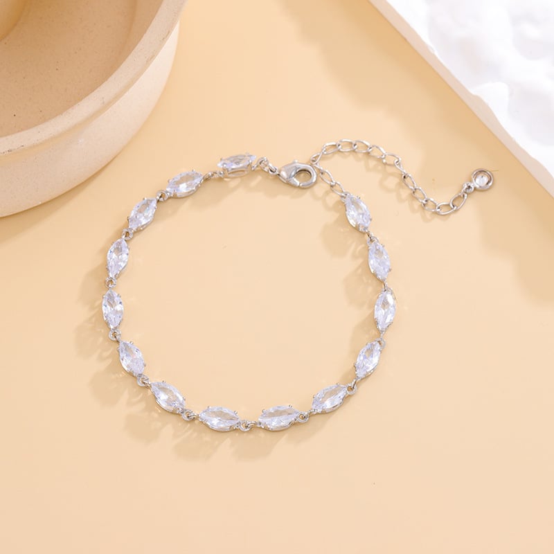 Унисекс гривна с циркон, ромбовидна форма, електроплатена, INS стил