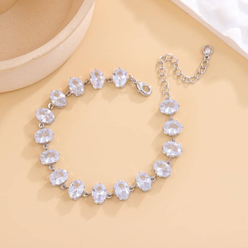 Унисекс гривна с циркон, ромбовидна форма, електроплатена, INS стил