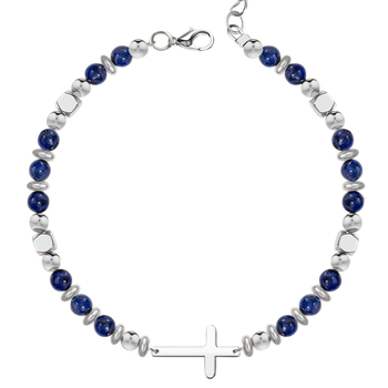Narukvica od lapis lazuli, beaded unisex s lobster kopčom, prilagodljiva