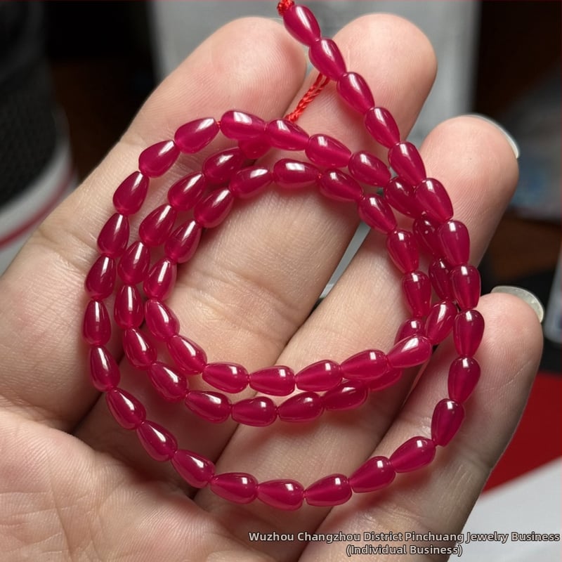 Рубинови корундови мъниста – различни форми, рязани и полирани, свободни скъпоценни камъни