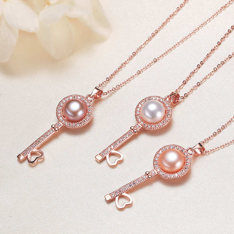 MCARES κολιέ με φρέσκα μαργαριάρια, χαλκοκράμα κατασκευή, μορφή μαργαριριού: επίπεδη στρογγυλή, περιλαμβάνεται κρεμαστό, στυλ μόδας γραφείου