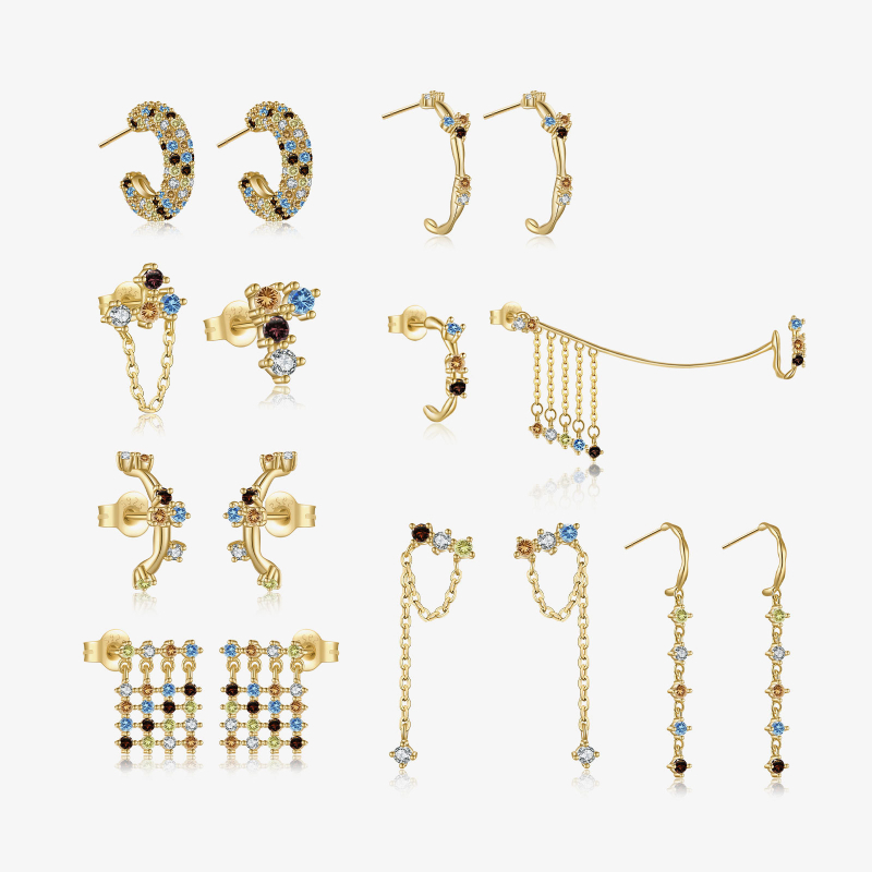 Ékszerszett: nyaklánc és karkötő, 925-ös ezüst, 18k aranyozás, Andy Wen márka, női divat