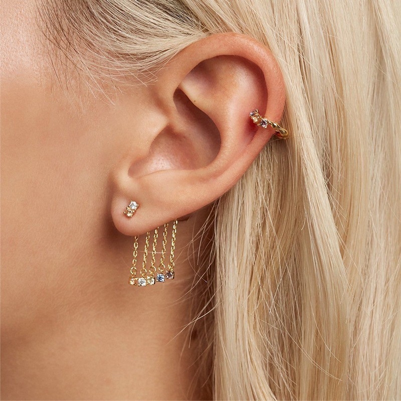 Ékszerszett: nyaklánc és karkötő, 925-ös ezüst, 18k aranyozás, Andy Wen márka, női divat