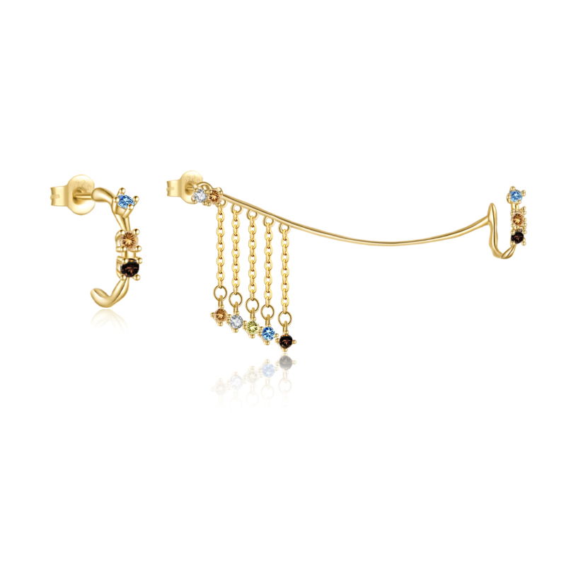 Ékszerszett: nyaklánc és karkötő, 925-ös ezüst, 18k aranyozás, Andy Wen márka, női divat