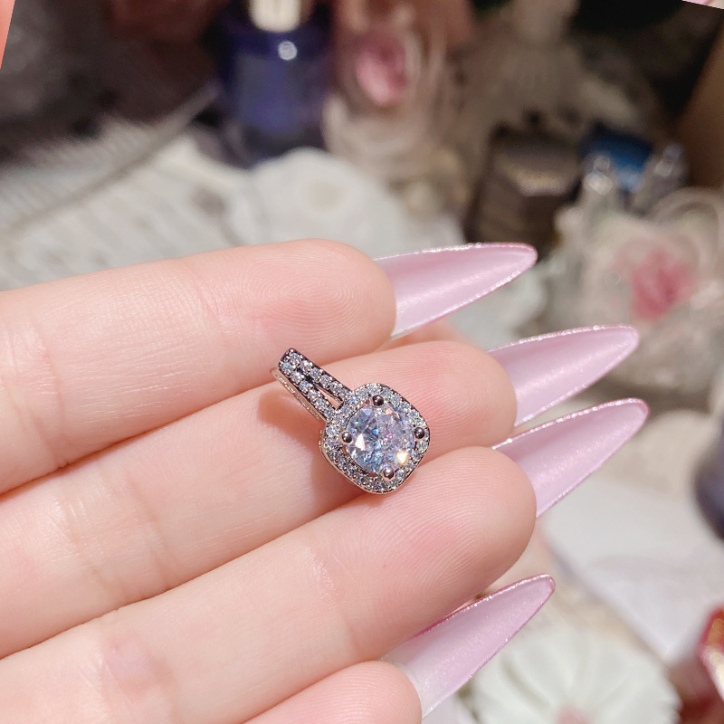 Set nakita: naušnice i ogrlica sa kvadratnim privjeskom, bakar, inlay, pozlaćeni umjetni dragulji, motivi Ljubav, Kap vode, Zvon