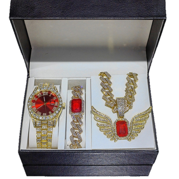 Set nakita: lanac Кубан od legure i narukvica, privjesak s rhinestones, Hip-Hop stil, oblici: srce / kapljica / zvono