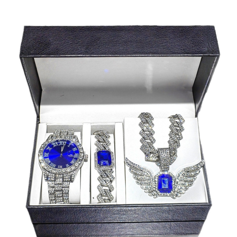 Set nakita: lanac Кубан od legure i narukvica, privjesak s rhinestones, Hip-Hop stil, oblici: srce / kapljica / zvono