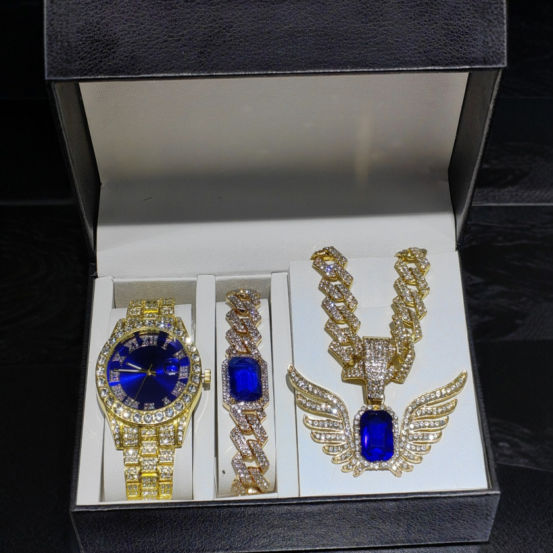 Set nakita: lanac Кубан od legure i narukvica, privjesak s rhinestones, Hip-Hop stil, oblici: srce / kapljica / zvono