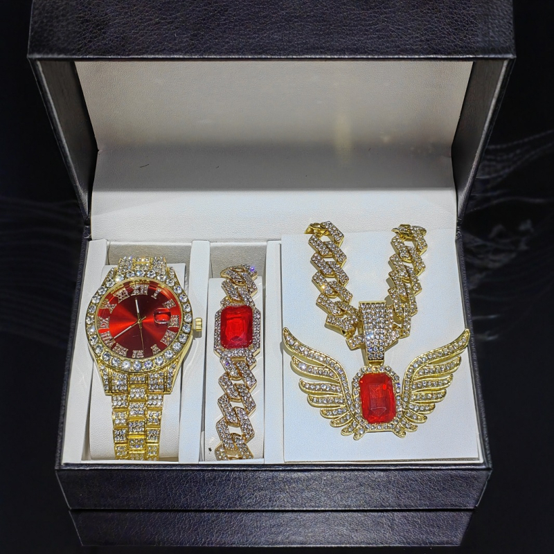 Set nakita: lanac Кубан od legure i narukvica, privjesak s rhinestones, Hip-Hop stil, oblici: srce / kapljica / zvono