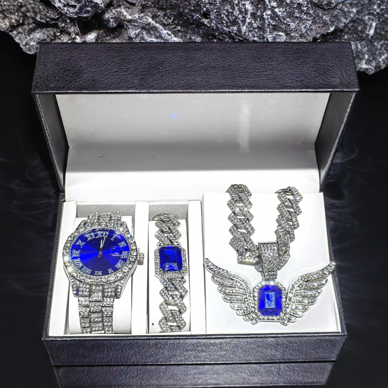Set nakita: lanac Кубан od legure i narukvica, privjesak s rhinestones, Hip-Hop stil, oblici: srce / kapljica / zvono