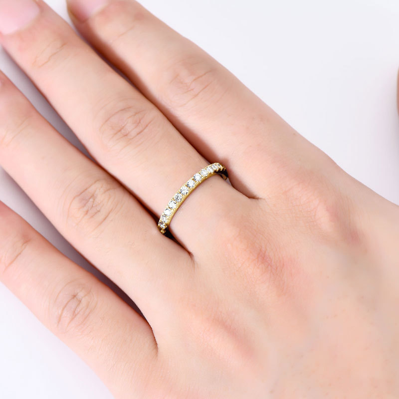 Prsteni - Moissanite Row Ring, 925 srebro, geometrijski oblik