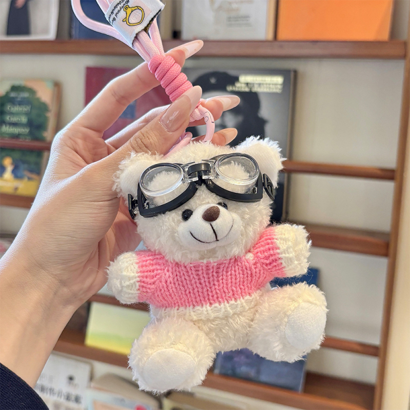 Plišani medvjedić za ključeve — kratki pliš, PP pamuk punilo, OEM logotip, za uzrast 14+
