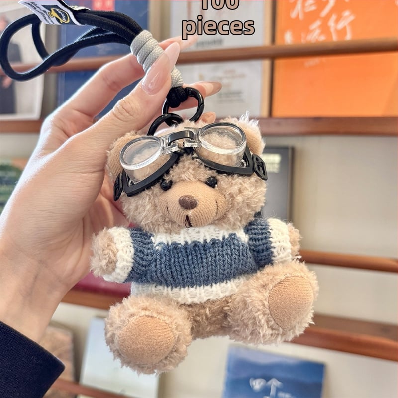 Plišani medvjedić za ključeve — kratki pliš, PP pamuk punilo, OEM logotip, za uzrast 14+