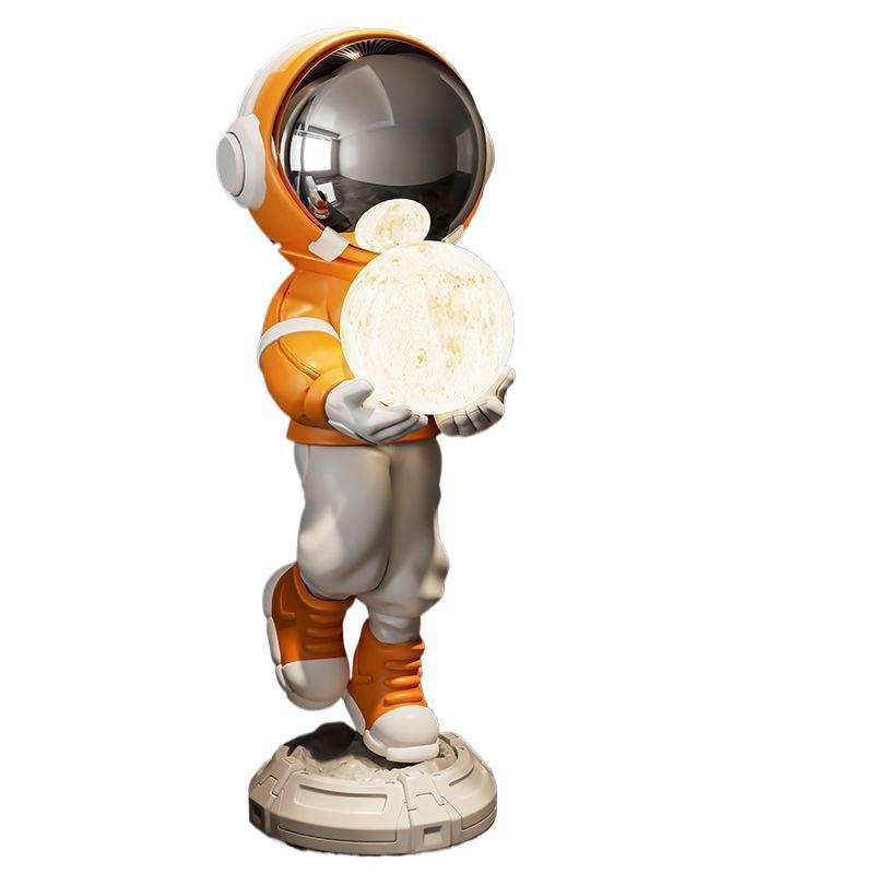Lampă astronaut pentru living, figurină decorativă din rășină, înălțată pe podea (Material: rășină; Tip abajur: Altul; Sursă de lumină: Altul; Putere: Altul)