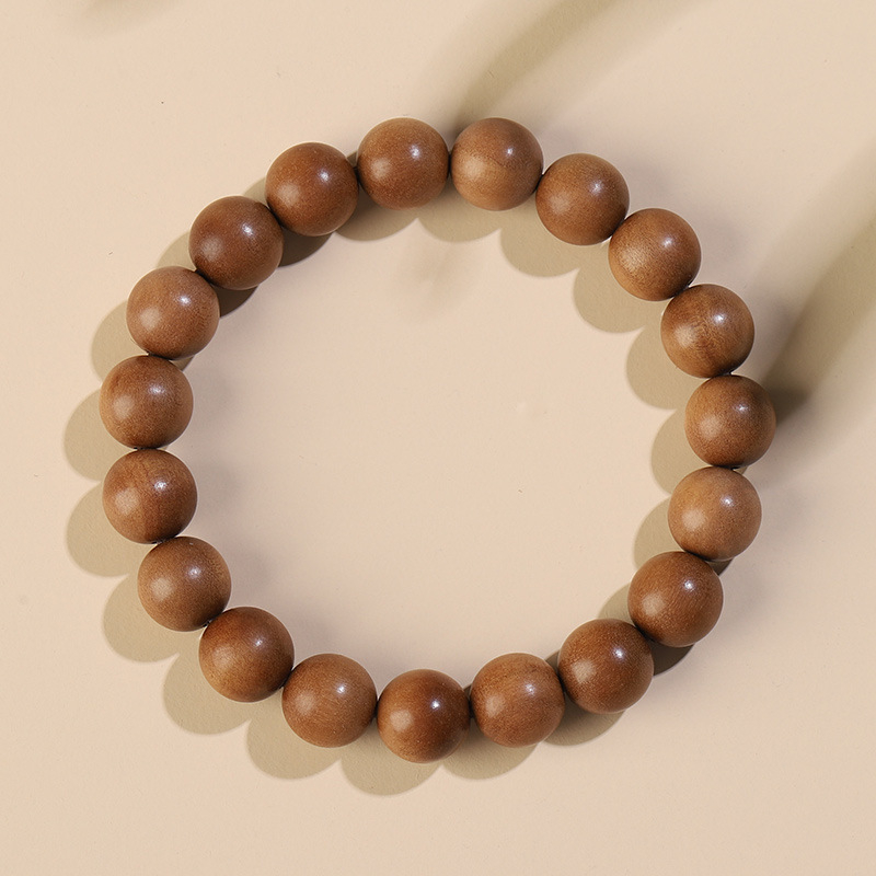 Mysore sandalwood – narukvica i ogrlica, 10 mm okrugle perle, 108 perli, ručno polirano, unisex