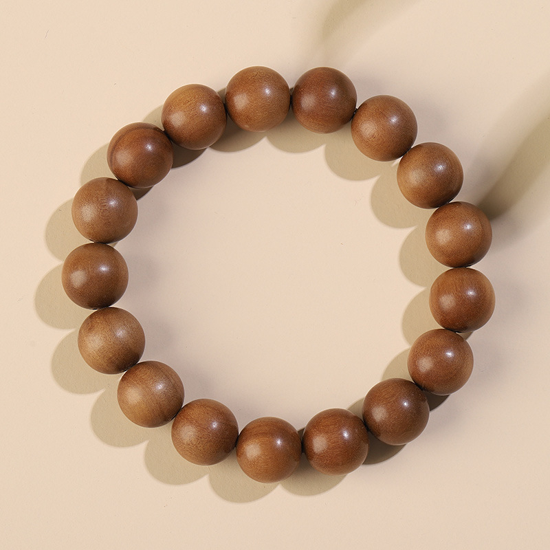 Mysore sandalwood – narukvica i ogrlica, 10 mm okrugle perle, 108 perli, ručno polirano, unisex