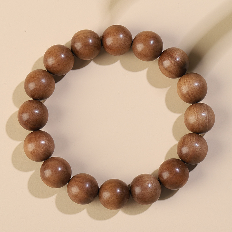 Mysore sandalwood – narukvica i ogrlica, 10 mm okrugle perle, 108 perli, ručno polirano, unisex