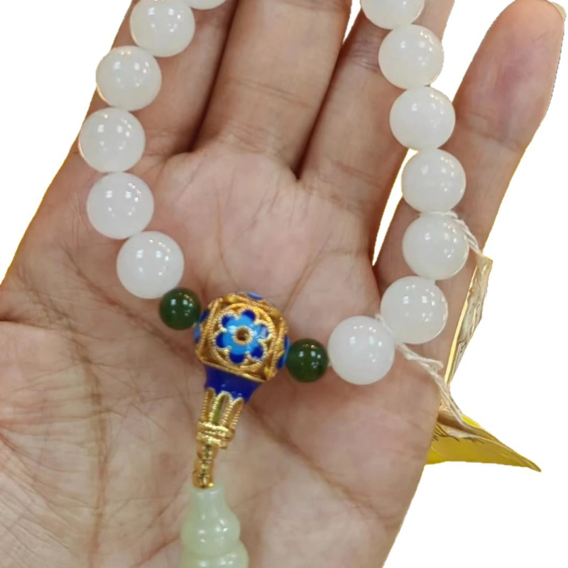 Brățară din jad cu 108 mărgele, Hetian și Kunlun jad, unisex, accesoriu de mână