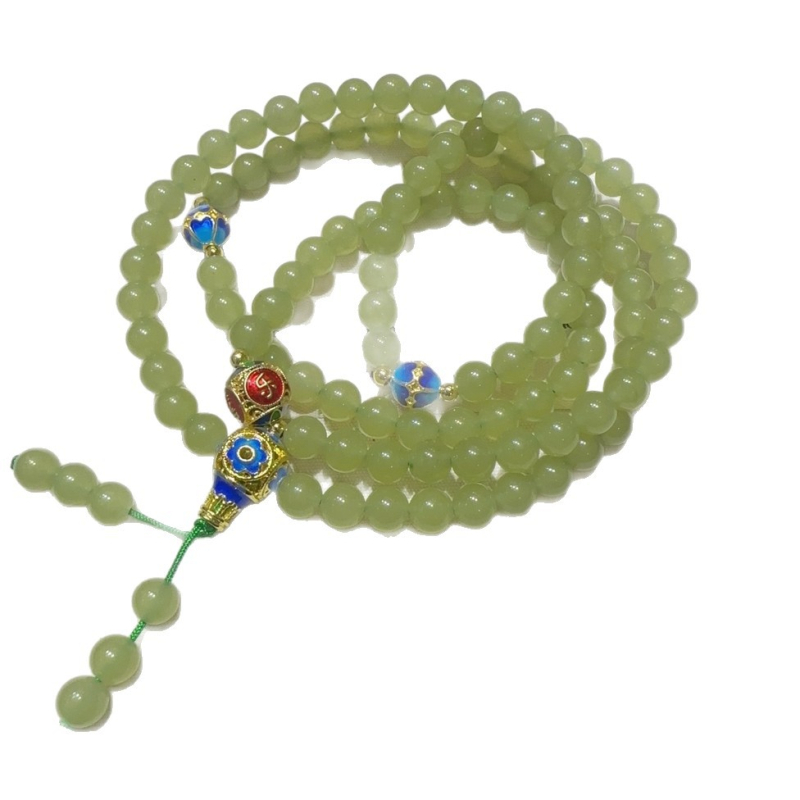 Brățară din jad cu 108 mărgele, Hetian și Kunlun jad, unisex, accesoriu de mână