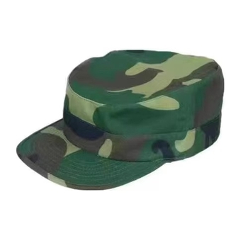 Шапка с плосък връх, камуфлажен модел, военен стил, памук-полиестер, унисекс, с плоска козирка