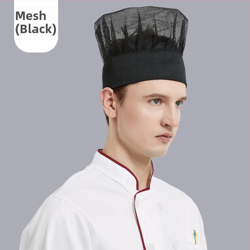 Unisex kuchárska čiapka pre hotelový catering, bavlna, ploché tkanie, jednobarevný vzor, vyšívanie